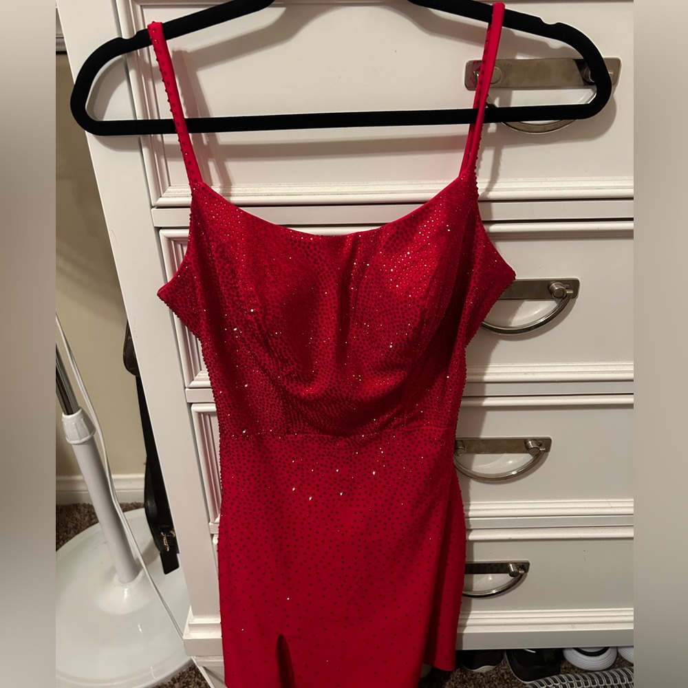 Red mini dress